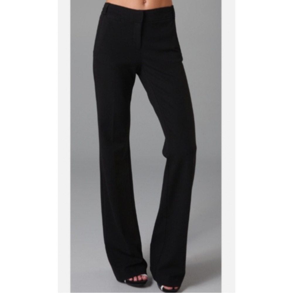 DIANE von fURSTENBERG Sz 8 Black BIBY BIS Bootcut Pants Career Viscose Blend C4